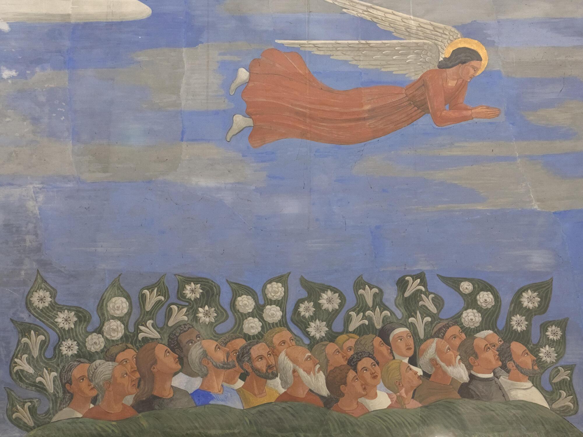 Fulvio Pendini, *Incoronazione della Vergine*, affresco absidale, 1960, chiesa della Madonna Incoronata (Giovanni Morassutti, 1956), via Siracusa 52, Padova