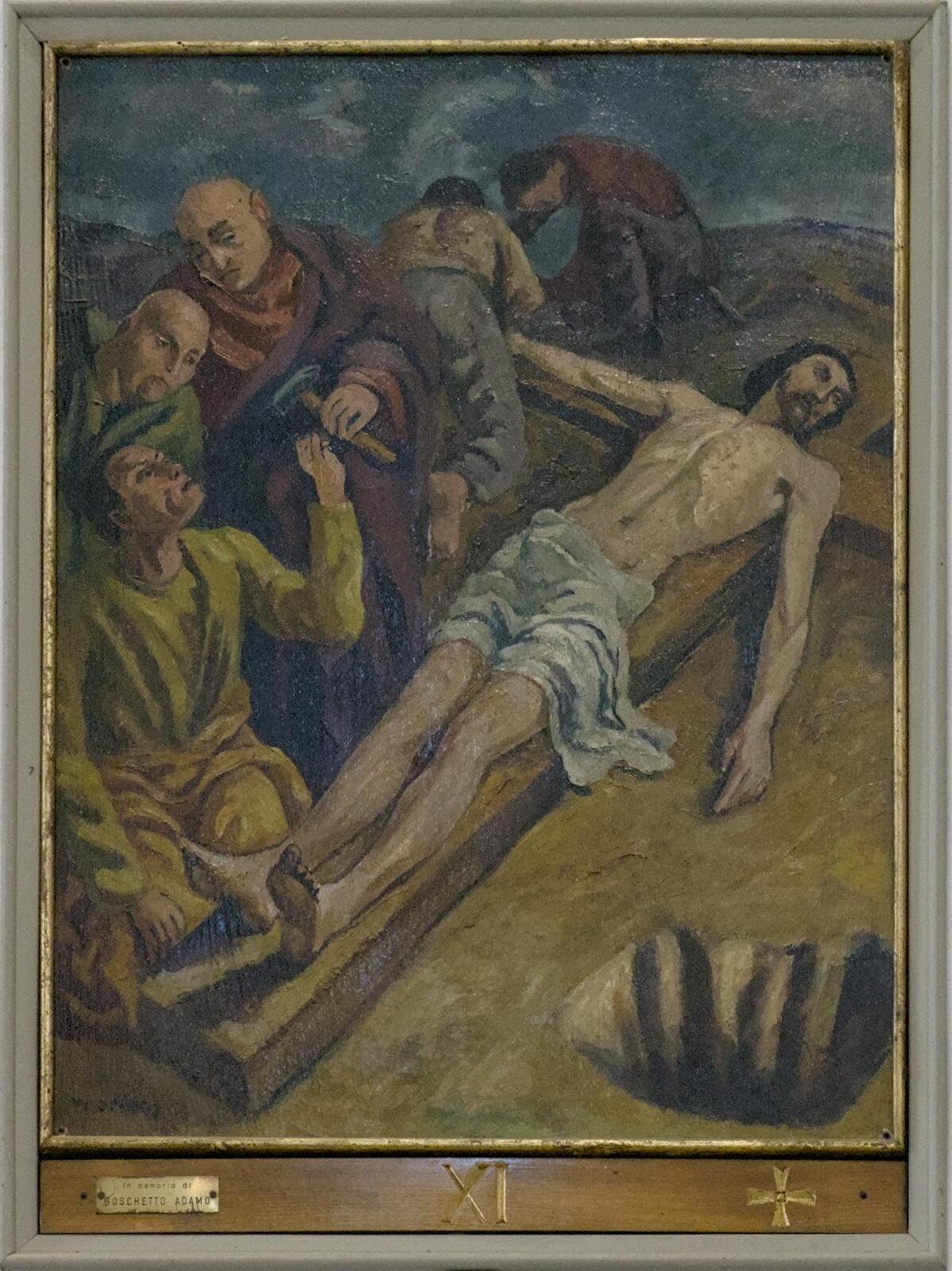 Antonio Morato, stazione della Via Crucis, 1939 (collocata nel 1964), chiesa della Sacra Famiglia (Giuseppe Tombola e ingegneri Stoppato e Odoni, 1936-40), via Aosta 6, Padova